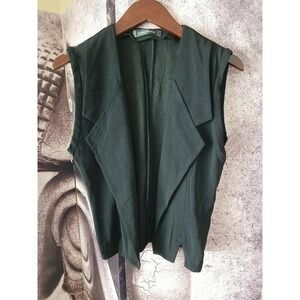 LOUIS FERAUD Women's Open Front Black Vest Layer Size 4 US‎